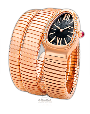 Bvlgari Serpenti Watch 101814 SPP35BGDG.2T 35 mm Pink gold Case Black Dial