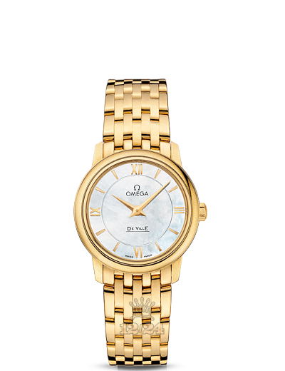 Omega Prestige Watch 424.50.27.60.05.001 27 mm Yellow gold Case White Dial