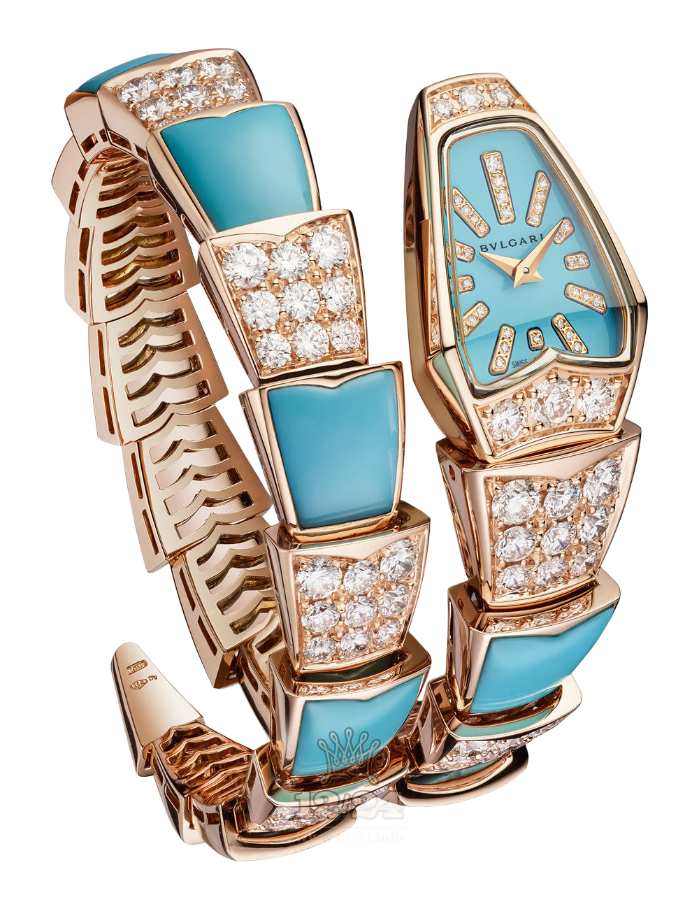 Bvlgari Serpenti Watch 102786 SPP26C3GD1GD1TU.1T 26 mm Pink gold Case Blue Dial