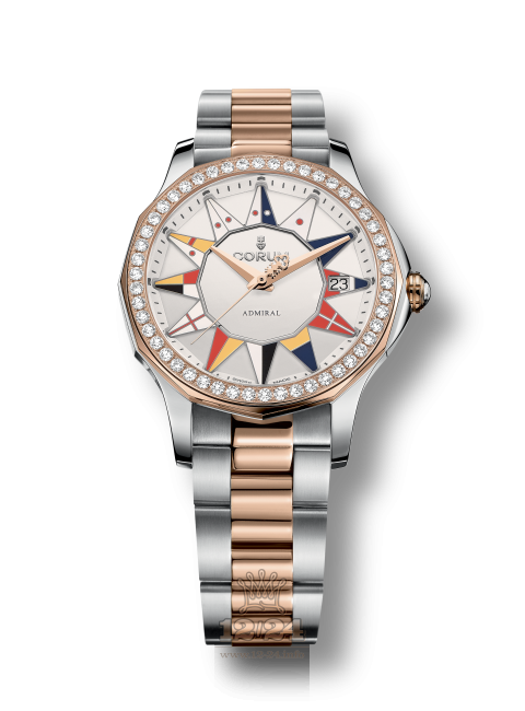 Corum Admiral Watch A082/03281 38 mm Steel / Pink gold Case White Dial