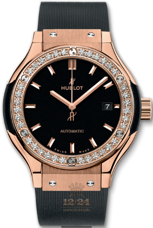 Hublot Classic Fusion Watch 582.OX.1180.RX.1204 33 mm Pink gold Case Black Dial