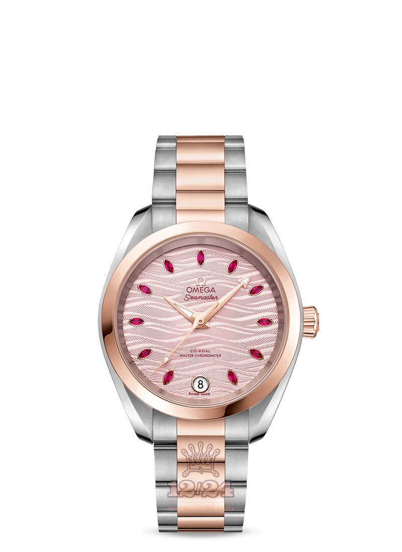 Omega Seamaster Watch 220.20.34.20.60.001 34 mm Steel / Pink gold Case Pink Dial