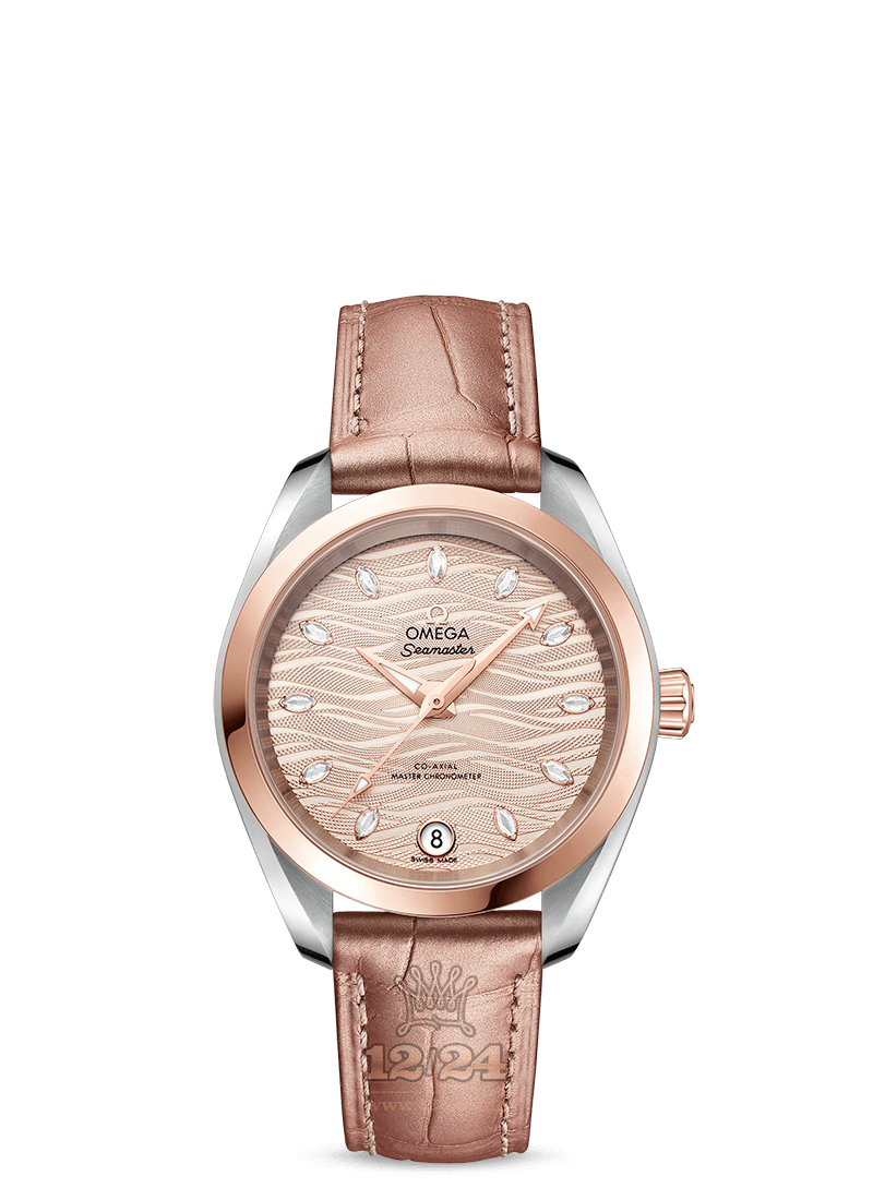 Omega Seamaster Watch 220.23.34.20.59.001 34 mm Steel / Pink gold Case Beige Dial