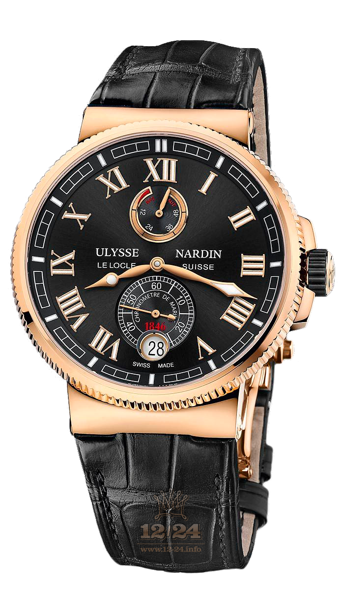 Ulysse Nardin Marine Watch 1186-126/42 43 mm Pink gold Case Black Dial