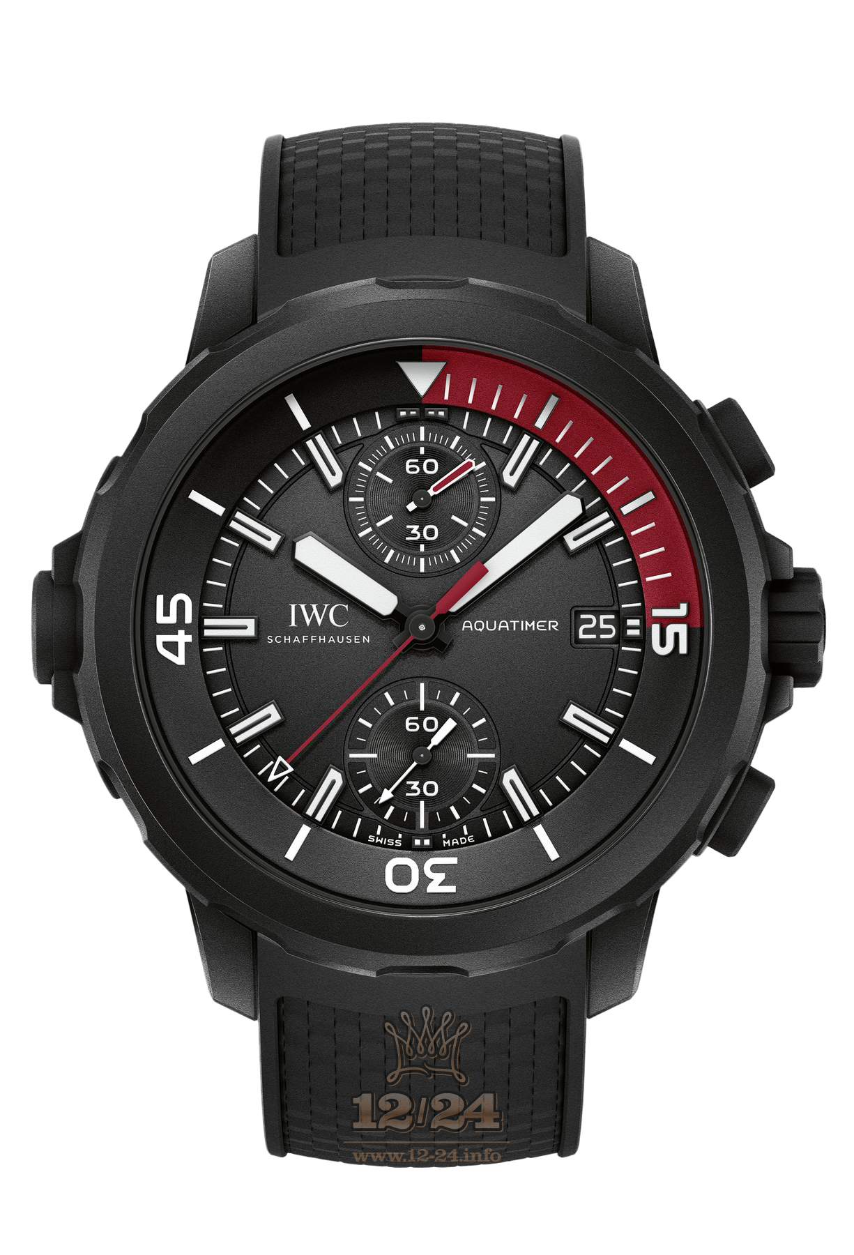 IWC Aquatimer Watch IW379505 44 mm Stainless steel Rubber Case Black Dial