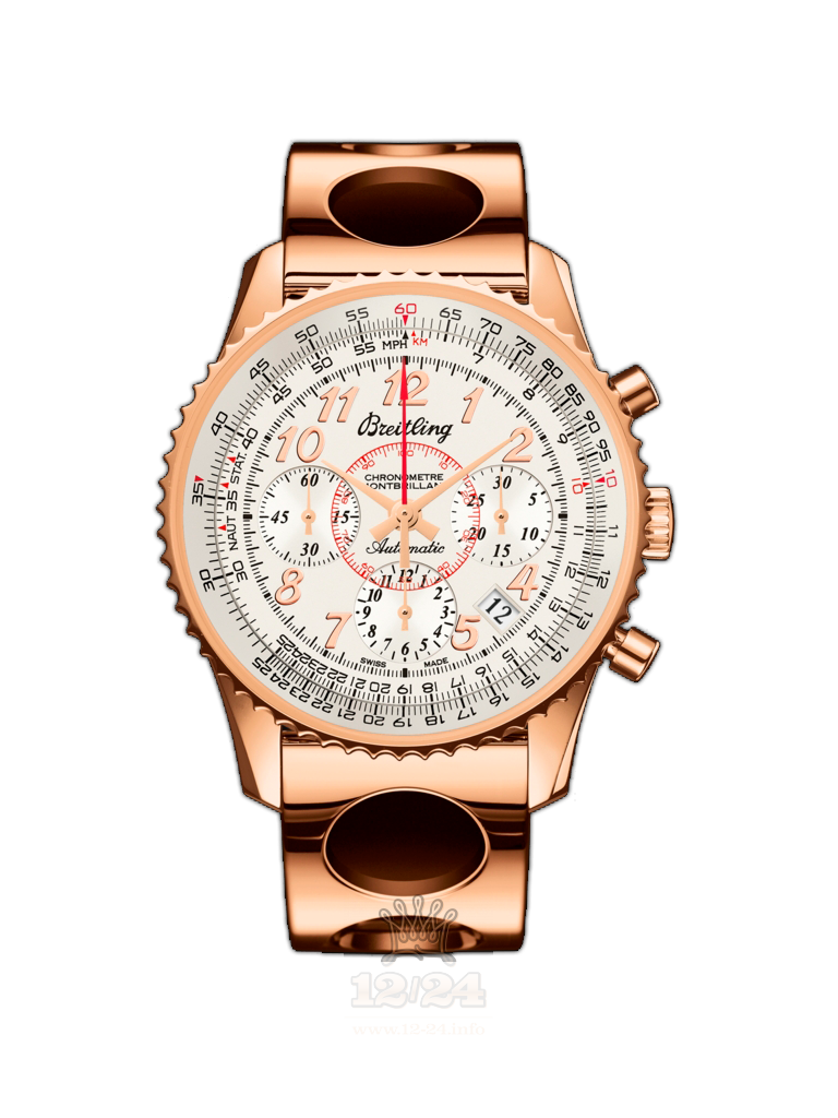 Breitling Montbrillant Watch RB013012/G736/223R 40 mm Red gold Case Silver Dial