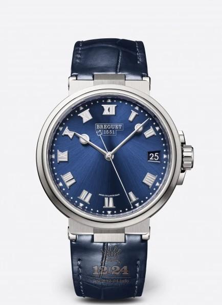 Breguet Marine Watch 5517TI/Y1/9ZU 40 mm Titanium Case Dark blue Dial