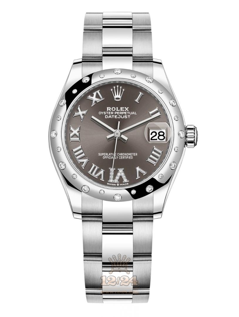 Rolex Datejust Watch 278344rbr-0029 31 mm Stainless steel White gold Case Gray Dial