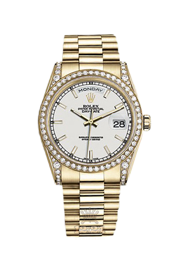 Rolex Day-Date Watch 118388-0186 36 mm Yellow gold Case White Dial