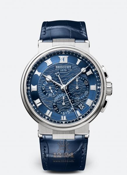 Breguet Marine Watch 5527BB/Y2/9WV 42 mm White gold Case Dark blue Dial