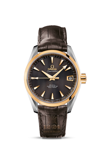 Omega Aqua Terra 150 M Watch 231.23.39.21.06.002 38 mm Steel / Yellow gold Case Gray Brown (chocolate) Dial