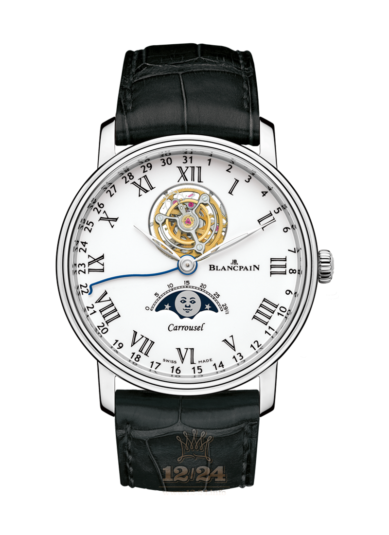 Blancpain Villeret Watch 6622L-3431-55B 42 mm Platinum Case White Dial