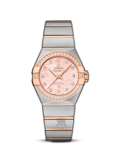 Omega Constellation Watch 123.25.27.20.57.004 27 mm Steel / Pink gold Case Pink Dial