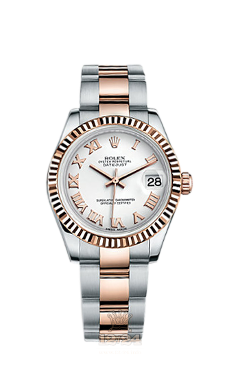 Rolex Lady-Datejust Watch 178271-0066 31 mm Steel / Pink gold Case White Dial