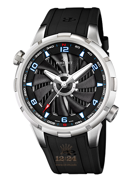 Perrelet Turbine Watch A1066/4 47 mm Stainless steel Case Black Dial