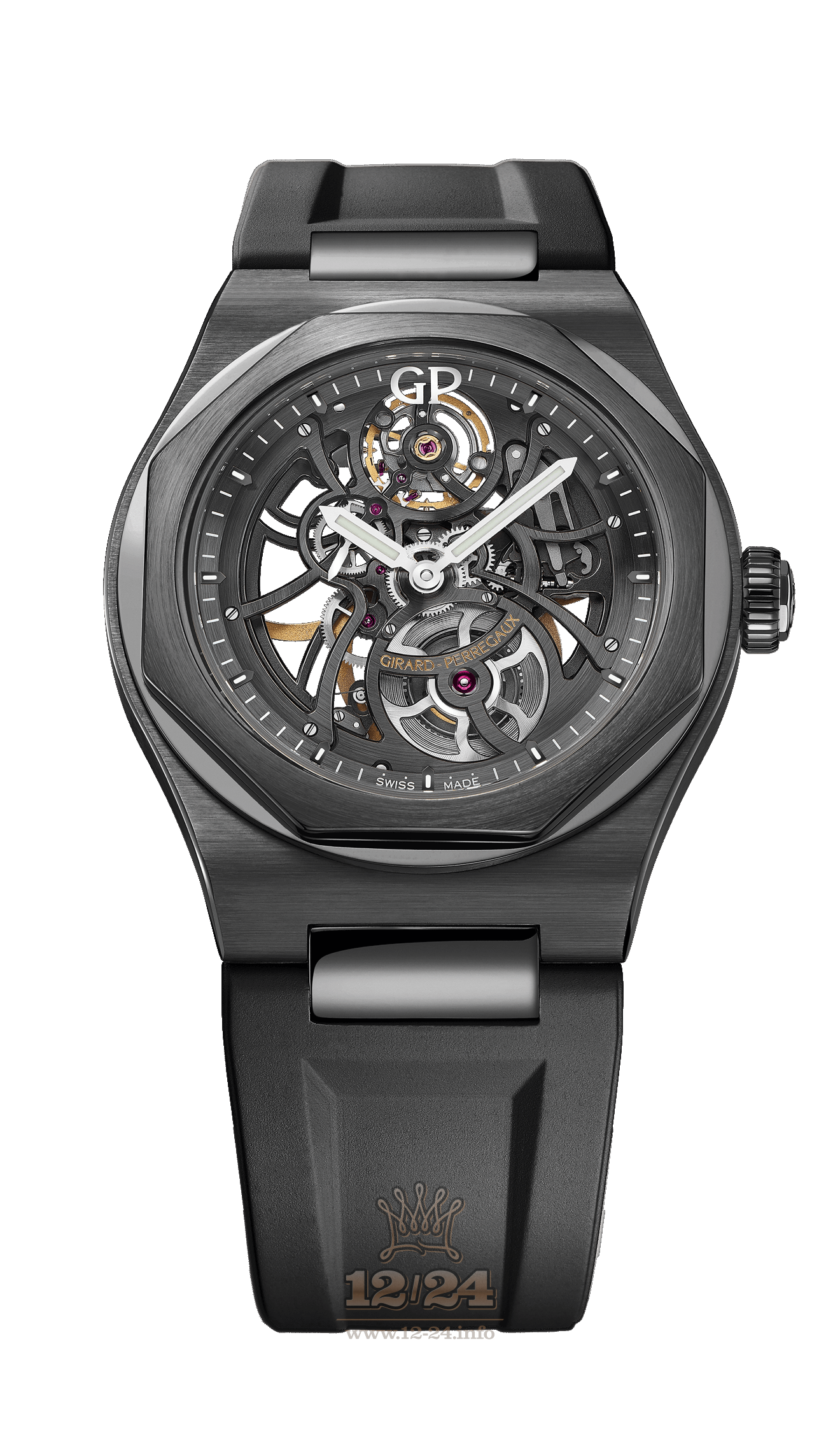 Girard Perregaux Laureato Watch 81015-32-001-FK6A Ceramics Case Black Dial