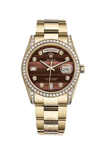 Rolex Day-Date Watch 118388-0135 36 mm Yellow gold Case Red Brown (chocolate) Dial