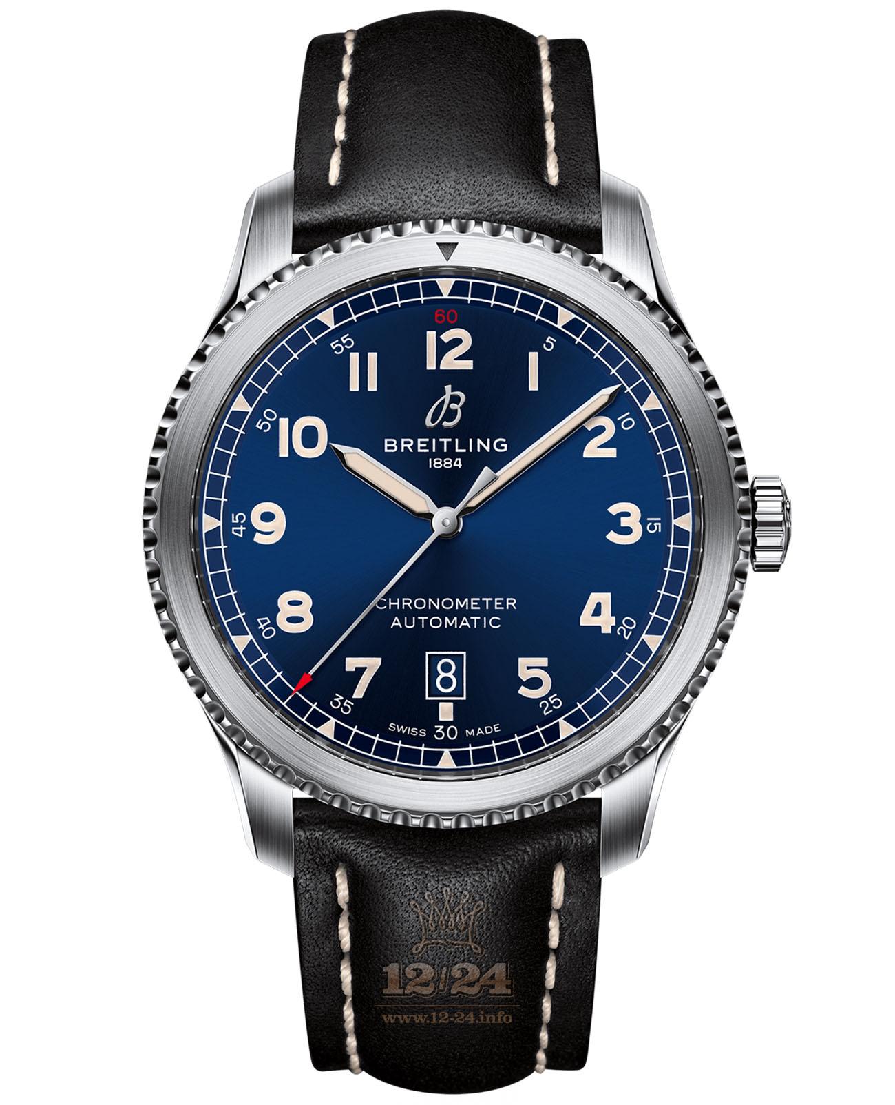 Breitling Classic AVI Watch A17315101C1X4 41 mm Stainless steel Case Dark blue Dial
