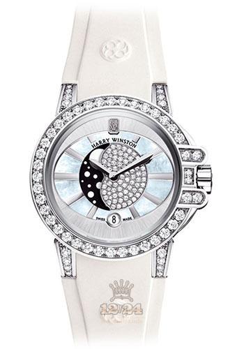 Harry Winston The Ocean Collection Watch OCEQMP36WW003 36 mm White gold Case Silver Dial