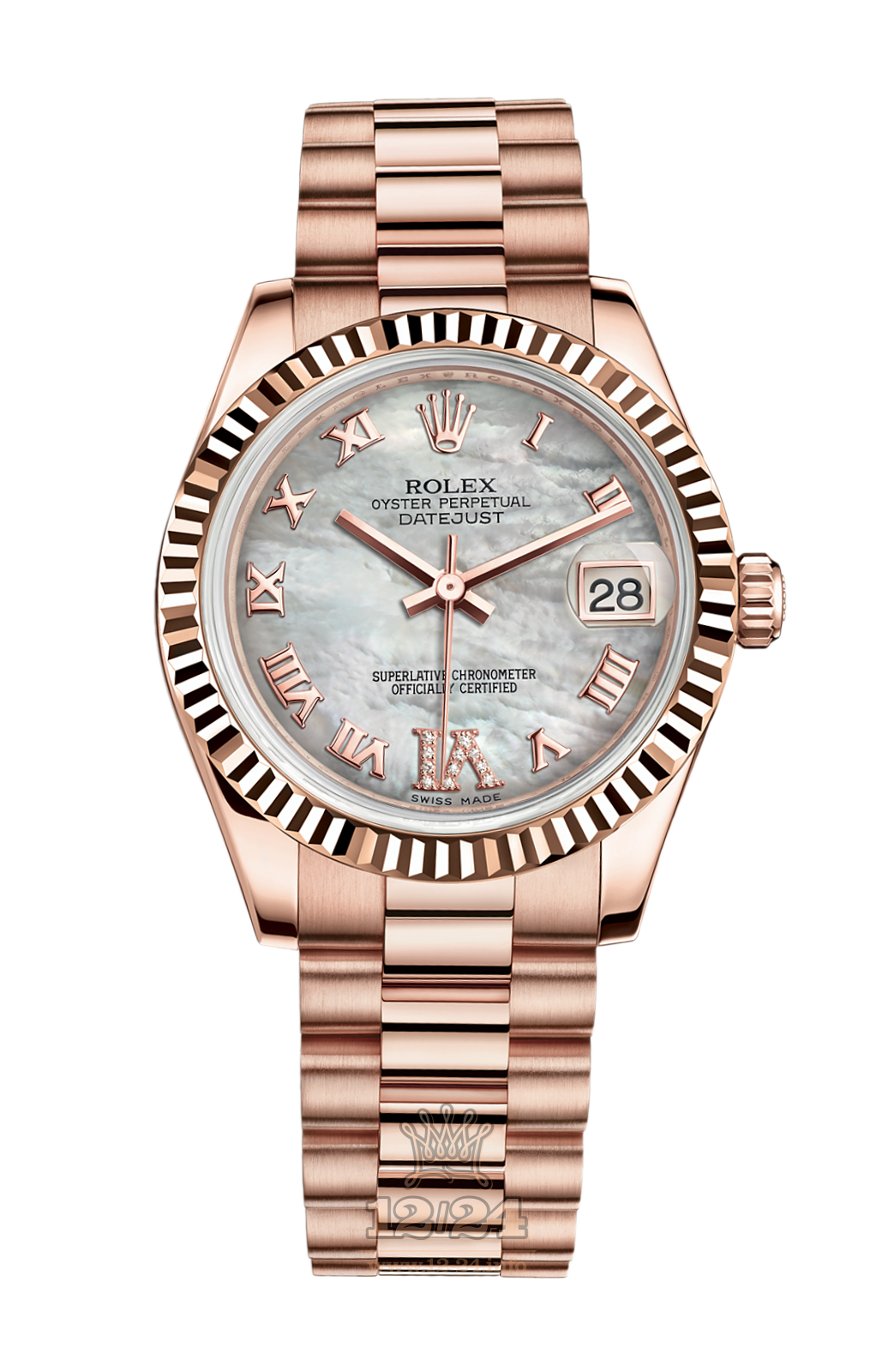 Rolex Lady-Datejust Watch 178275F-0034 31 mm Pink gold Case White Dial