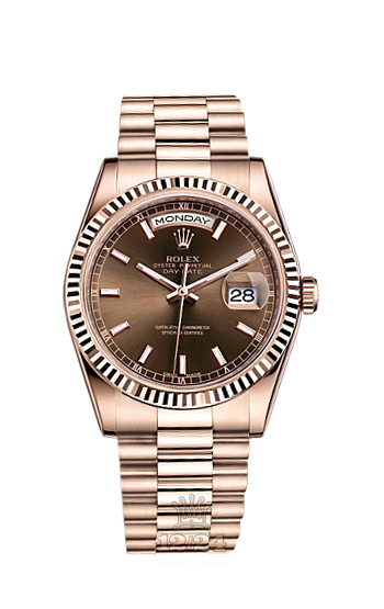 Rolex Day-Date Watch 118235f-0121 36 mm Pink gold Case Brown (chocolate) Dial
