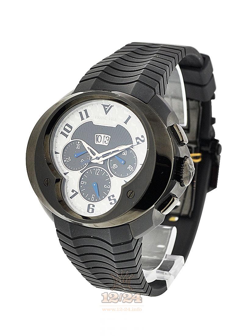 Franc Vila Cobra Watch 8CH.DLC.101 45 mm Stainless steel DLC coating Case White Black Dial