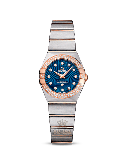 Omega Constellation Watch 123.25.24.60.53.001 24 mm Steel / Pink gold Case Dark blue Dial