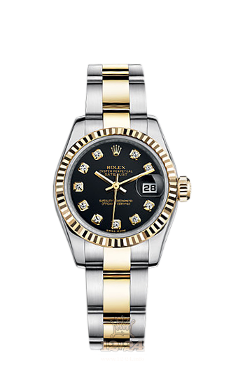 Rolex Lady-Datejust Watch 179173-0107 26 mm Steel / Yellow gold Case Black Dial