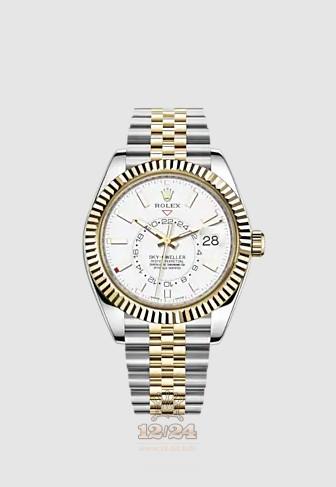 Rolex Sky-Dweller Watch 326933-0010 42 mm Stainless steel Yellow gold Case White Dial