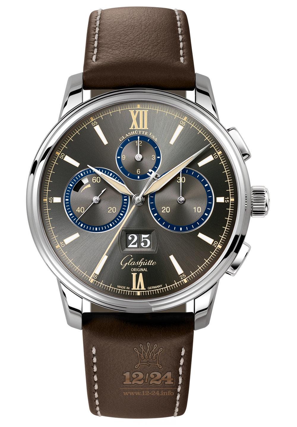 Glashutte Senator Watch 1-37-01-04-02-55 42 mm Stainless steel Case Gray Dial