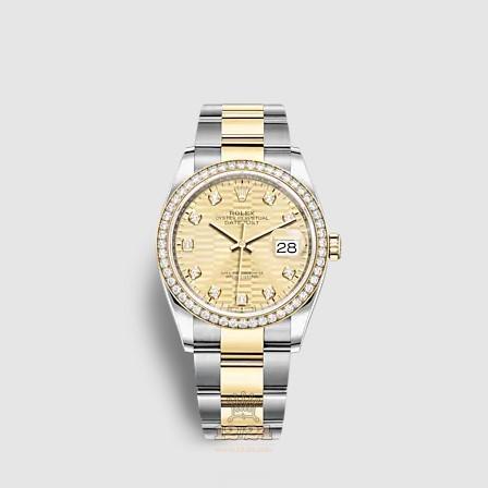 Rolex Datejust Watch 126283rbr-0032 36 mm Stainless steel Yellow gold Case Yellow Dial