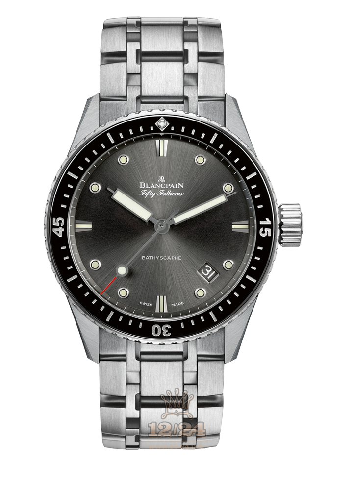 Blancpain Fifty Fathoms Watch 5000-1110-70B 43 mm Stainless steel Case Gray Dial