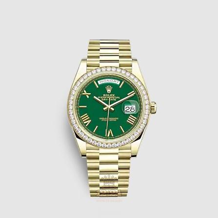 Rolex Day-Date Watch 228348rbr-0040 40 mm Yellow gold Case Green Dial