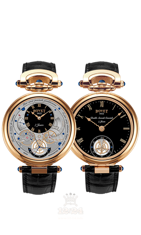Bovet Fleurier Complications Watch AI43003 43 mm Pink gold Case Black Gray Dial