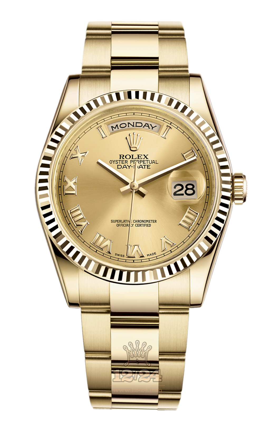 Rolex Day-Date Watch 118238-0183 36 mm Yellow gold Case Golden Dial