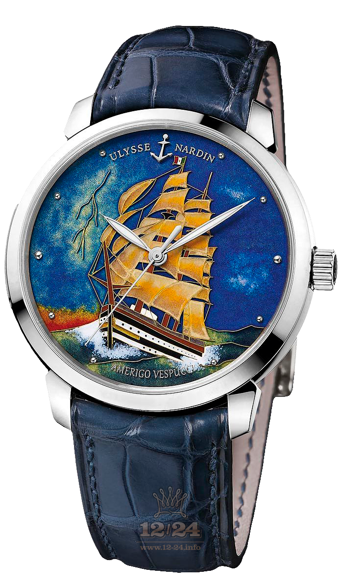 Ulysse Nardin Classic Watch 8150-111-2/AV 40 mm White gold Case Painted Dial