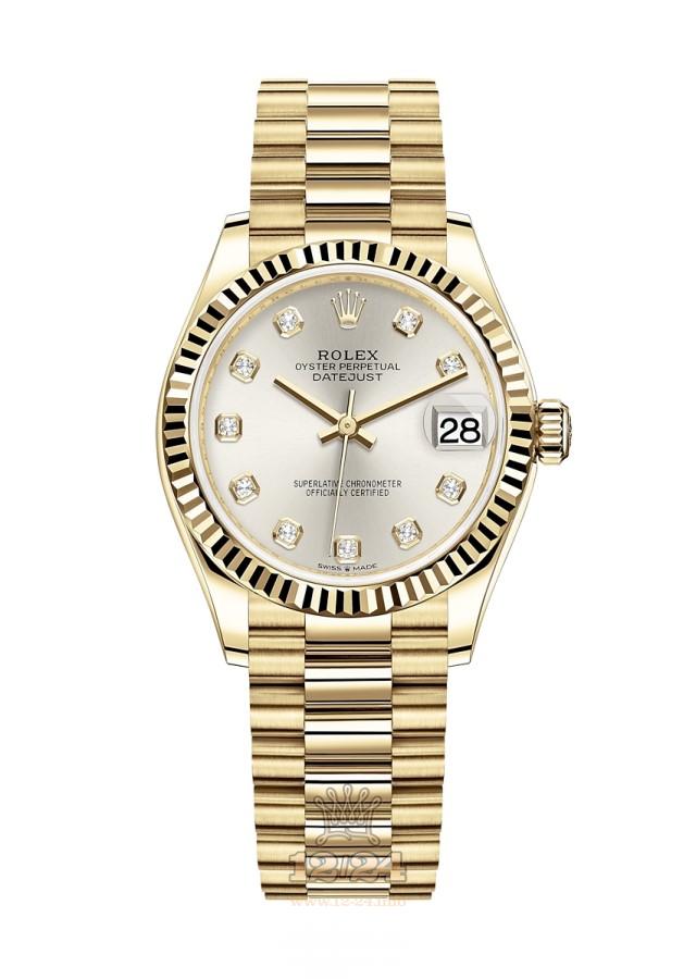 Rolex Datejust Watch 278278-0034 31 mm Yellow gold Case Silver Dial