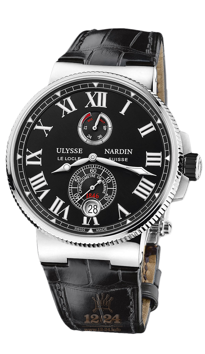 Ulysse Nardin Marine Watch 1183-122/42 V2 43 mm Stainless steel Titanium Case Black Dial
