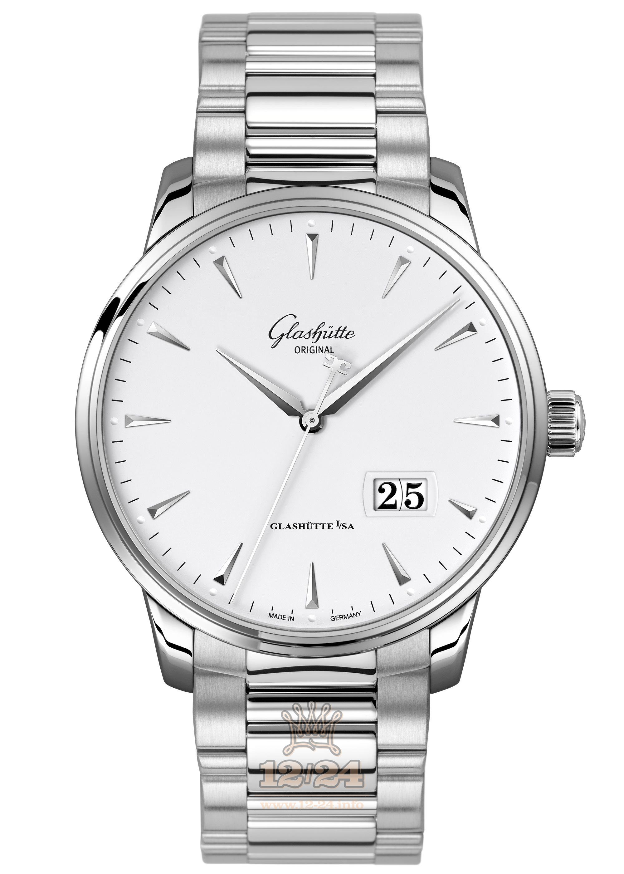 Glashutte Senator Watch 1-36-03-05-02-70 42 mm Stainless steel Case White Dial