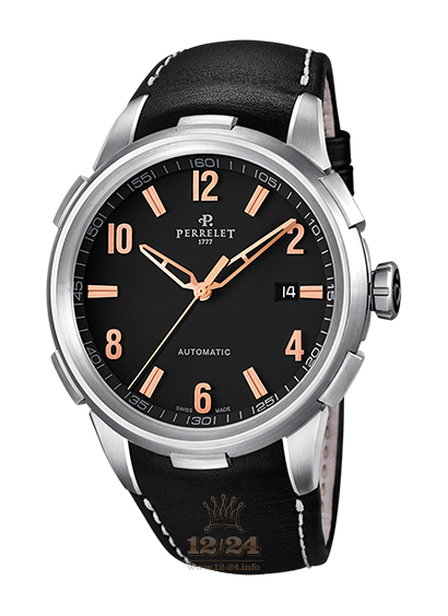 Perrelet First Class Watch A1068/3 42 mm Stainless steel Case Black Dial