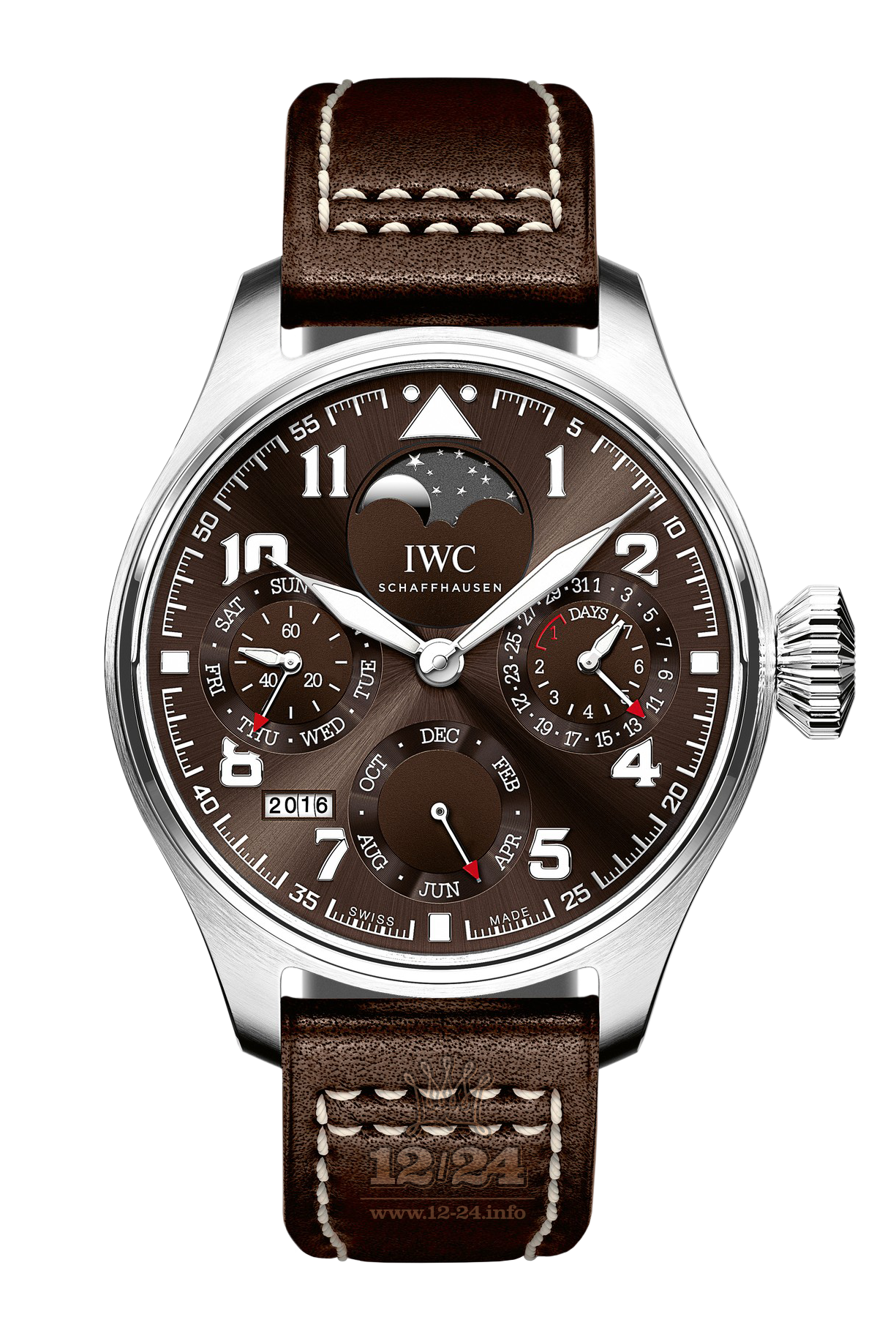 IWC Pilot s Watches Watch IW503801 46 mm Stainless steel Case Brown (chocolate) Dial