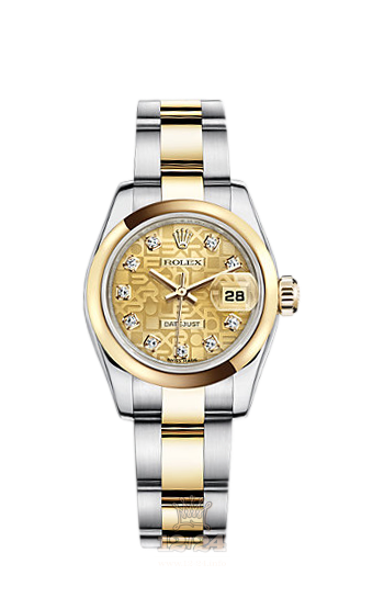 Rolex Lady-Datejust Watch 179163-0074 26 mm Steel / Yellow gold Case Golden Dial