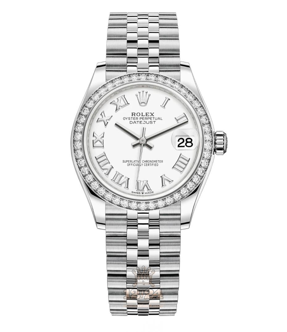 Rolex Datejust Watch 278384rbr-0014 31 mm Stainless steel White gold Case White Dial