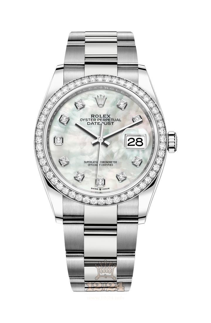 Rolex Datejust Watch 126284rbr-0012 36 mm White gold Case White Dial