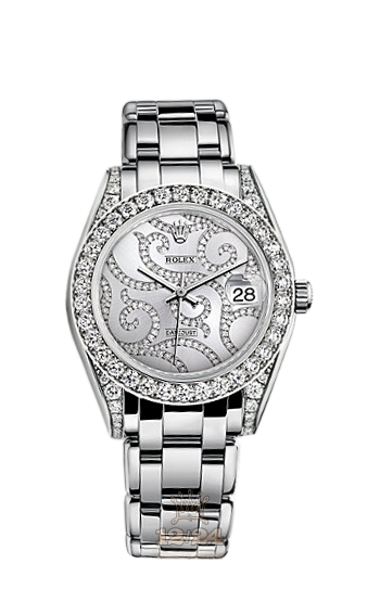Rolex Pearlmaster Watch 81159-0013 34 mm White gold Case Gray Silver Dial