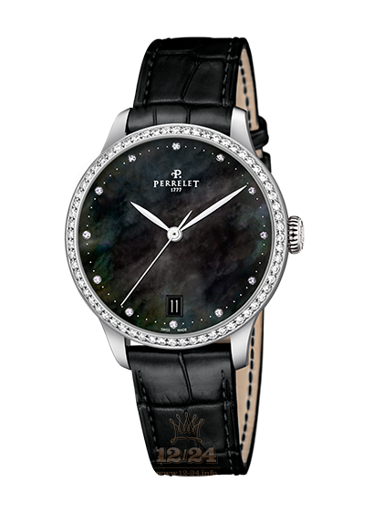 Perrelet First Class Watch A2070/4 35 mm Stainless steel Case Black Dial