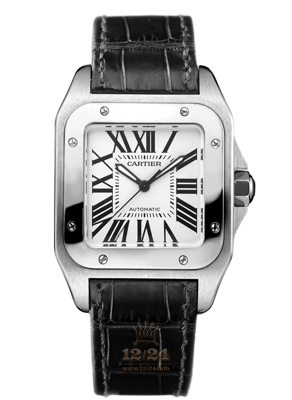 Cartier Santos 100 Watch W20106X8 44 mm Stainless steel Case White Silver Dial