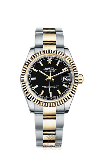 Rolex Lady-Datejust Watch 178273-0046 31 mm Steel / Yellow gold Case Black Dial