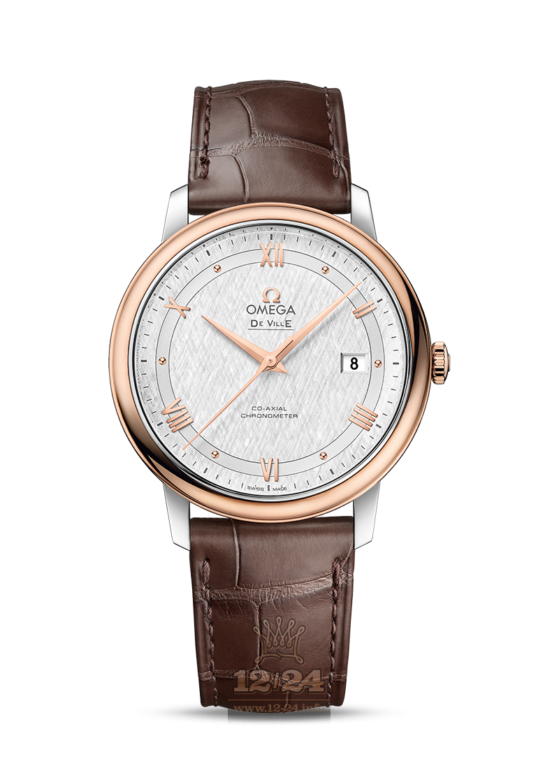 Omega Prestige Watch 424.23.40.20.02.002 40 mm Steel / Pink gold Case Silver Dial