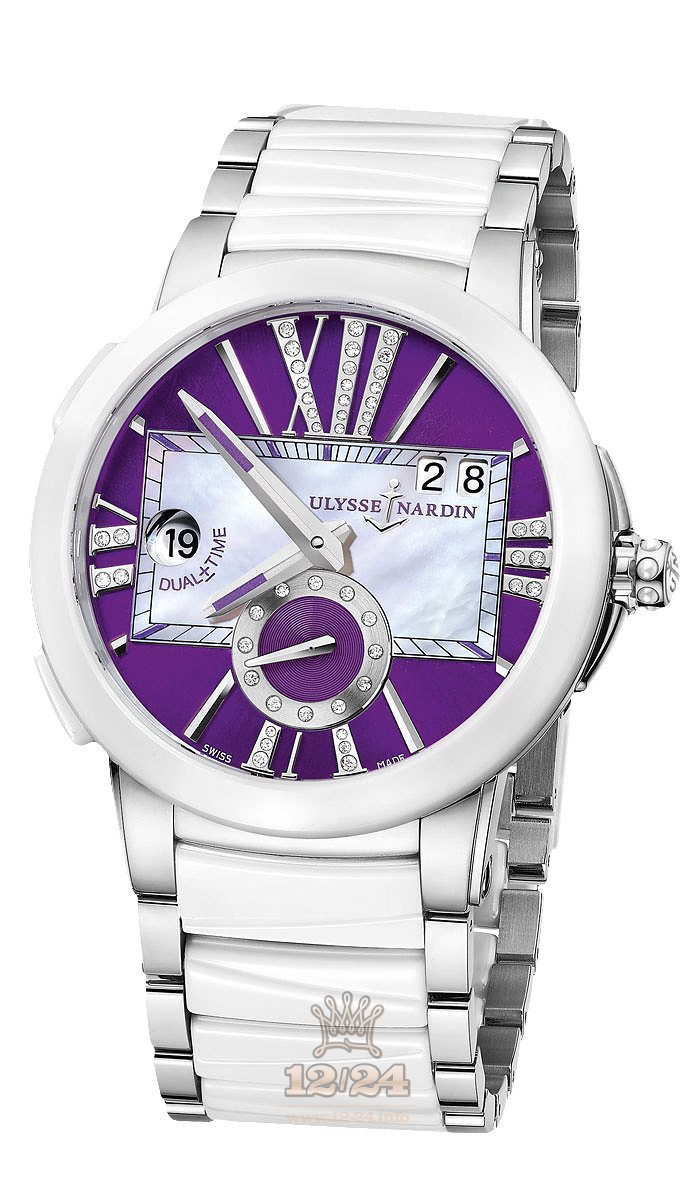 Ulysse Nardin Executive Watch 243-10-7/30-07 40 mm Stainless steel Case White Purple Dial